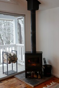 use of the woodstove is allowed during certain seasons - how fun!