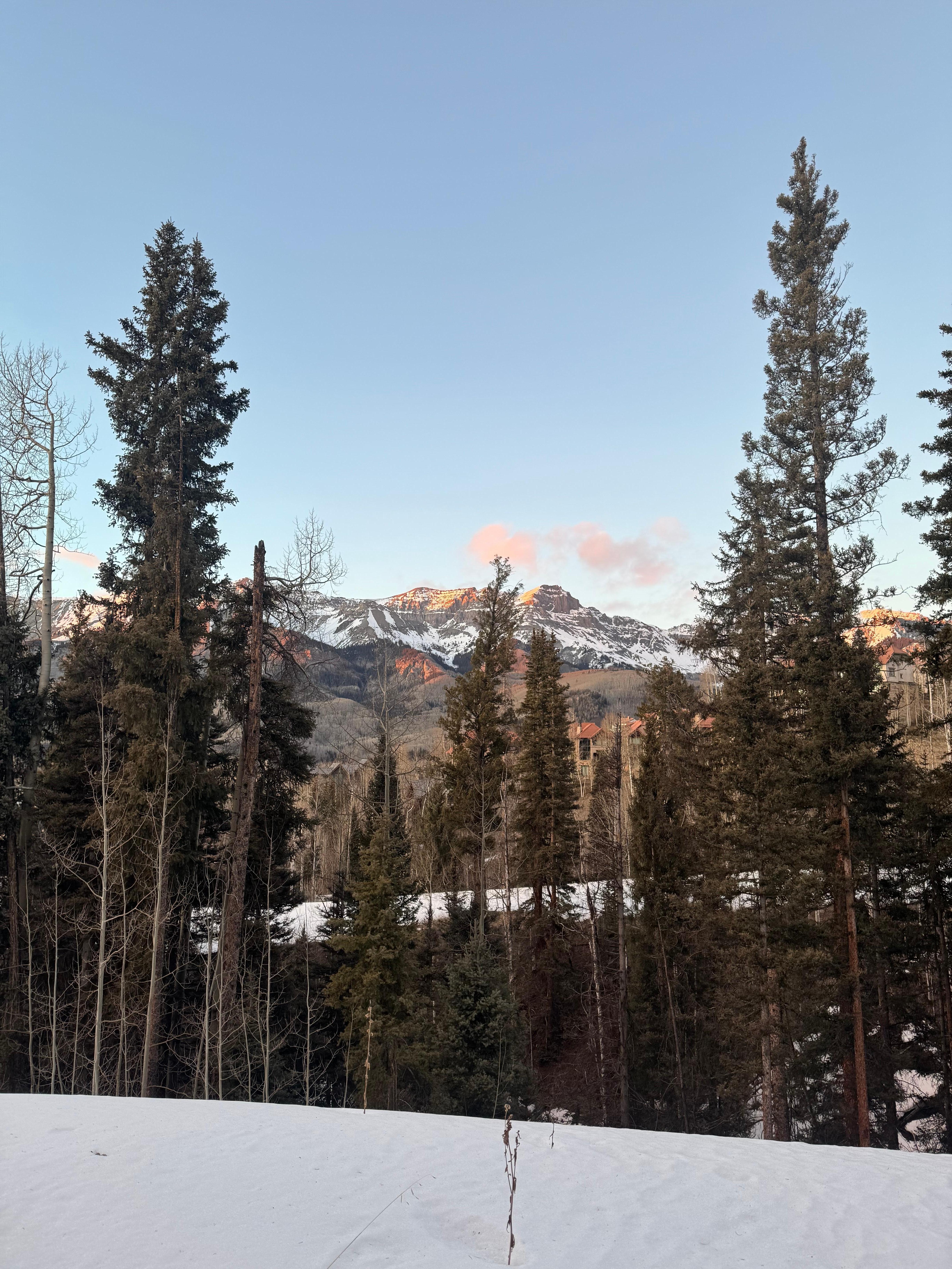 View from back porch at sunset 