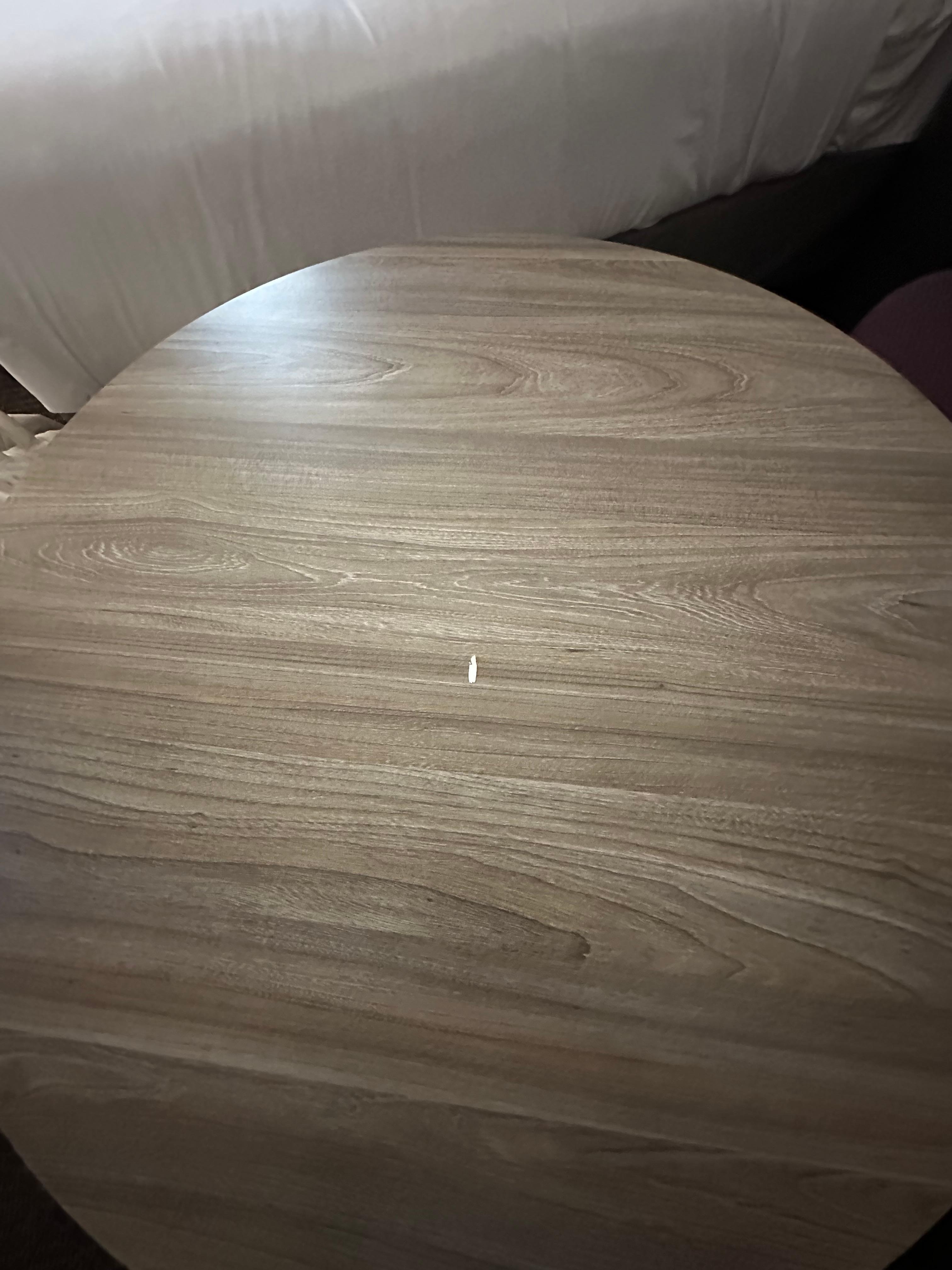 A tablet was provided but the plastic laminate was torn.