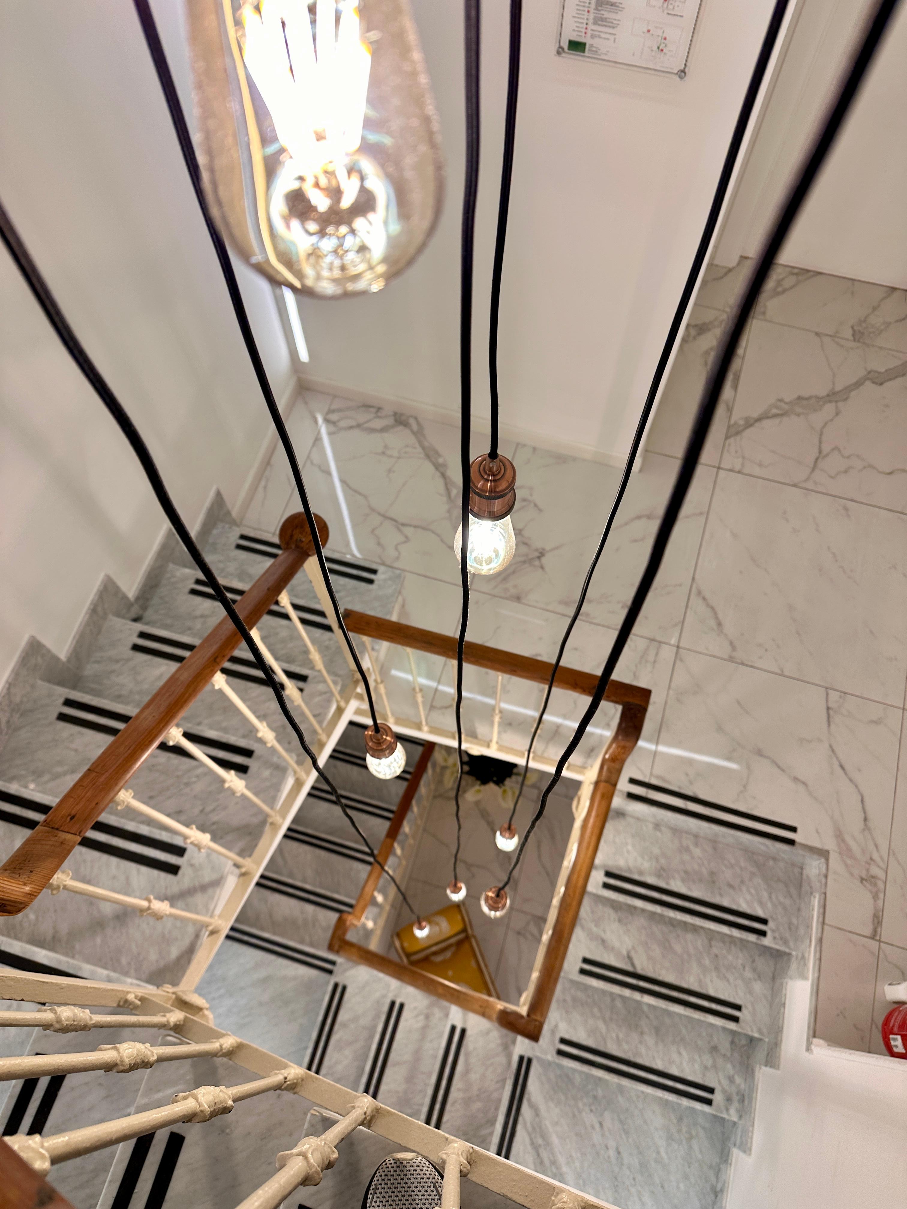 View down from the third floor