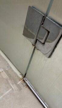 Dirty bathroom with mold and stains
