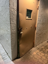 Fire door, totally broken. It opened without any issue!!!