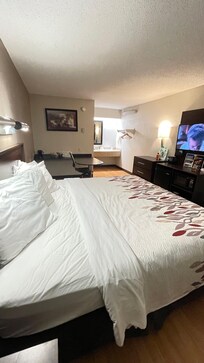 Large king size comfortable bed.