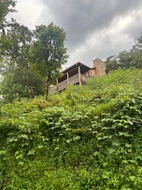 cabin at top of hill
