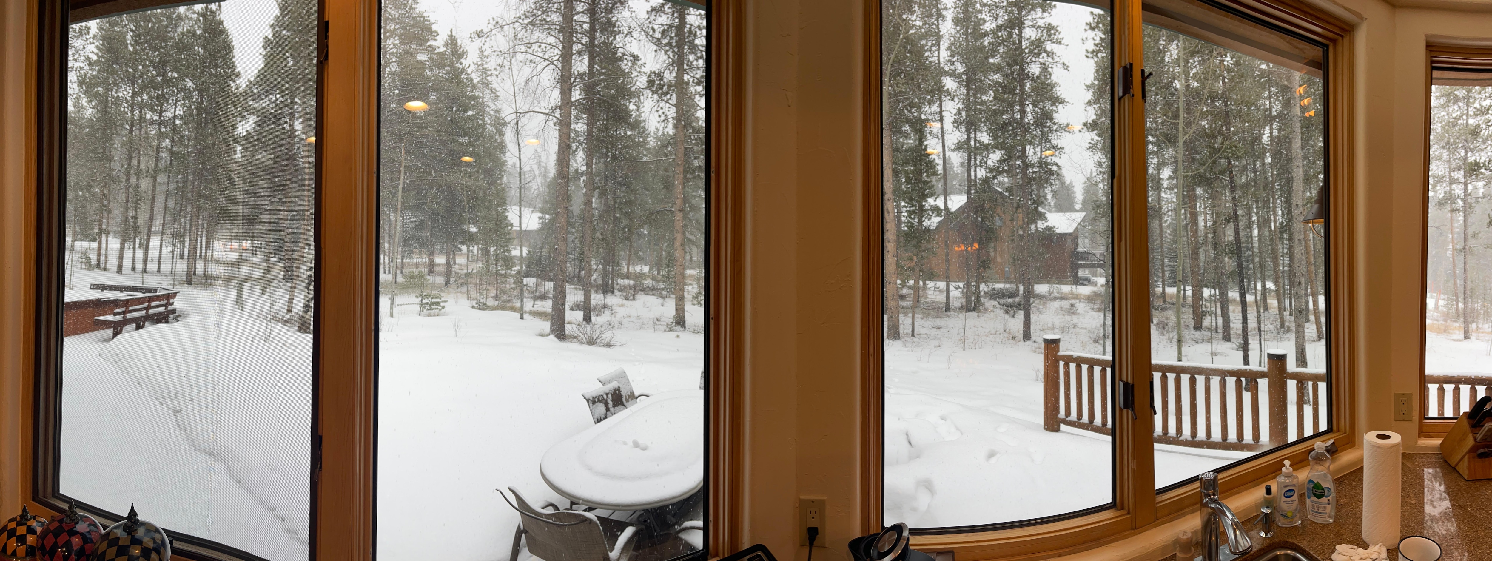 Panoramic kitchen windows