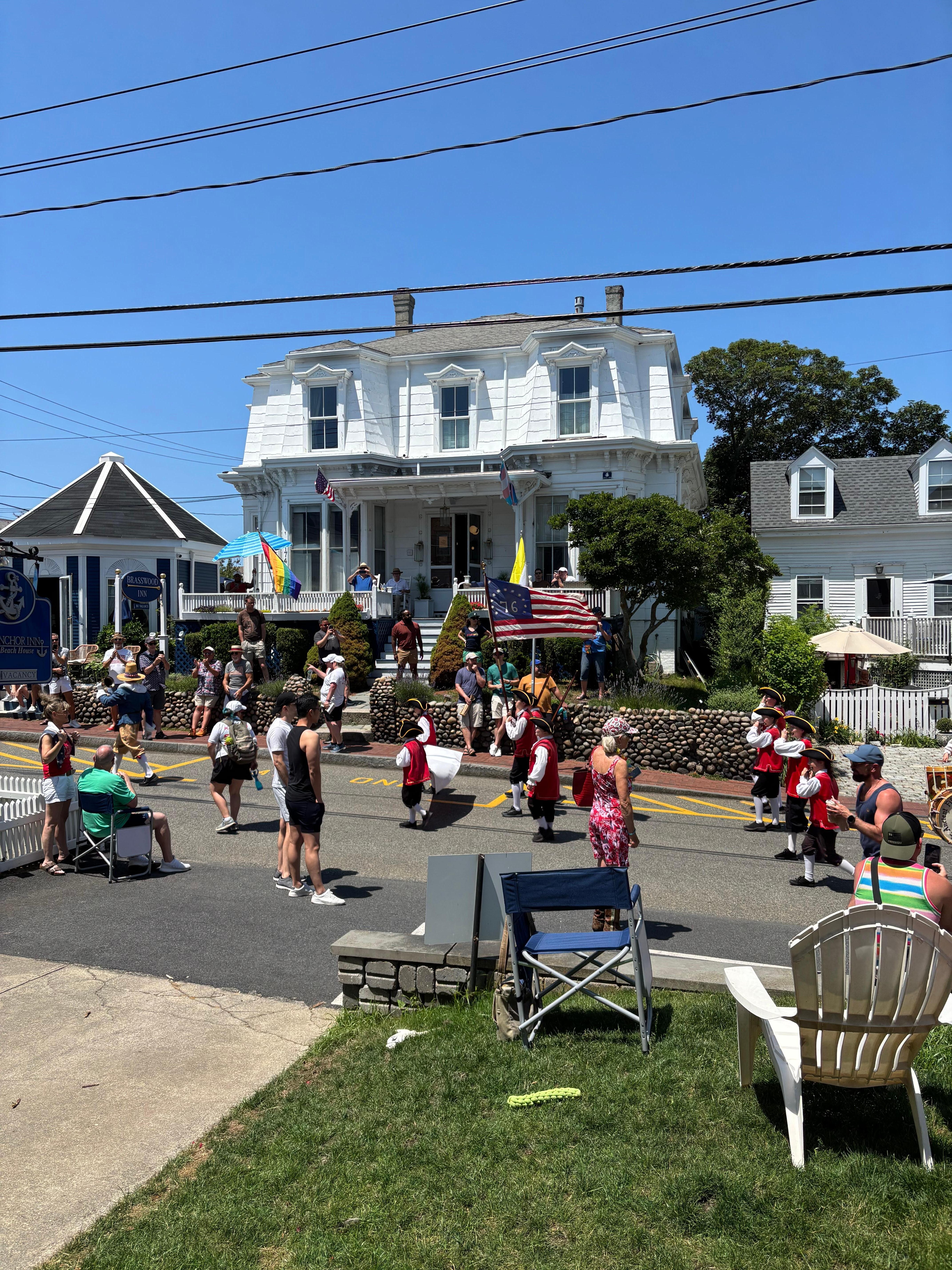 July 4 parade as viewed from Anchor Inn porch 