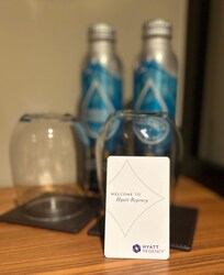 Complimentary bottled water is always a plus!