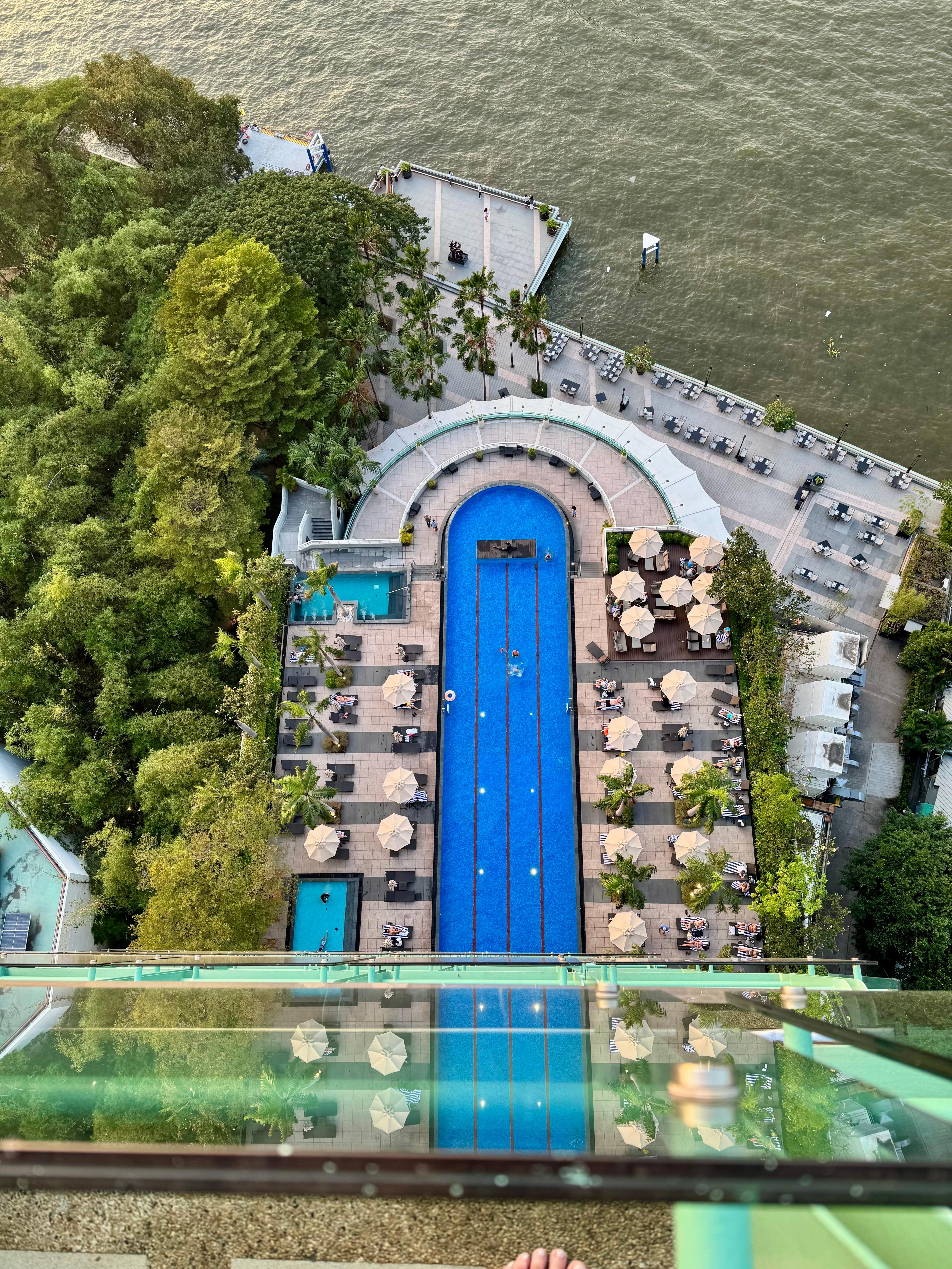 Hotel pool is huge!