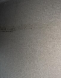 This was some sort of grime that was leaking from the ceiling down past the vent all the way to the floor. I started to wipe it because I didn’t want it in pictures. It was easy to wipe off again, showing the lack and care of the cleanliness.