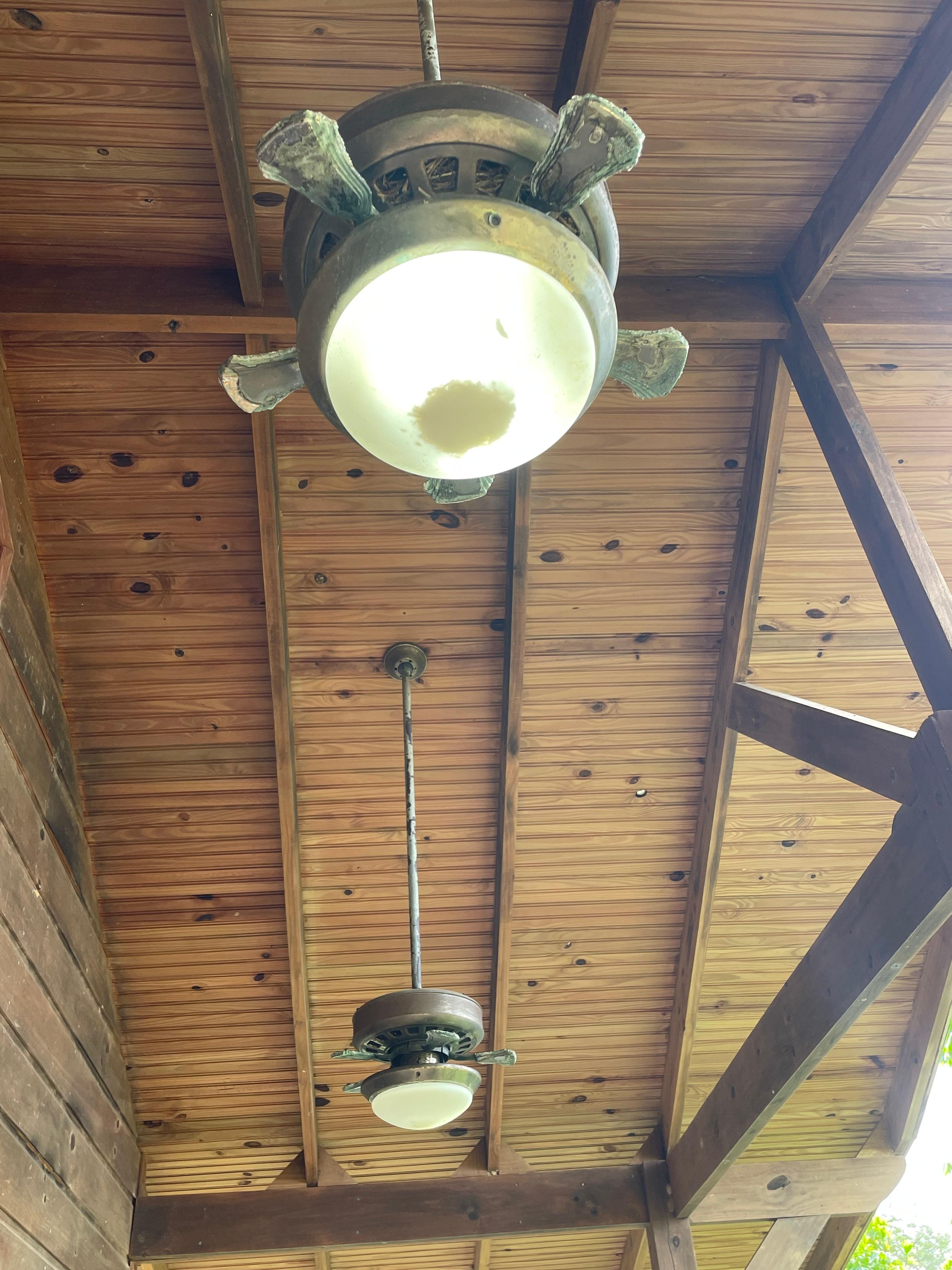 Fan blades had rotted off completely on most of the ceiling fans. Under the bed were the parts of a disassembled floor fan!
