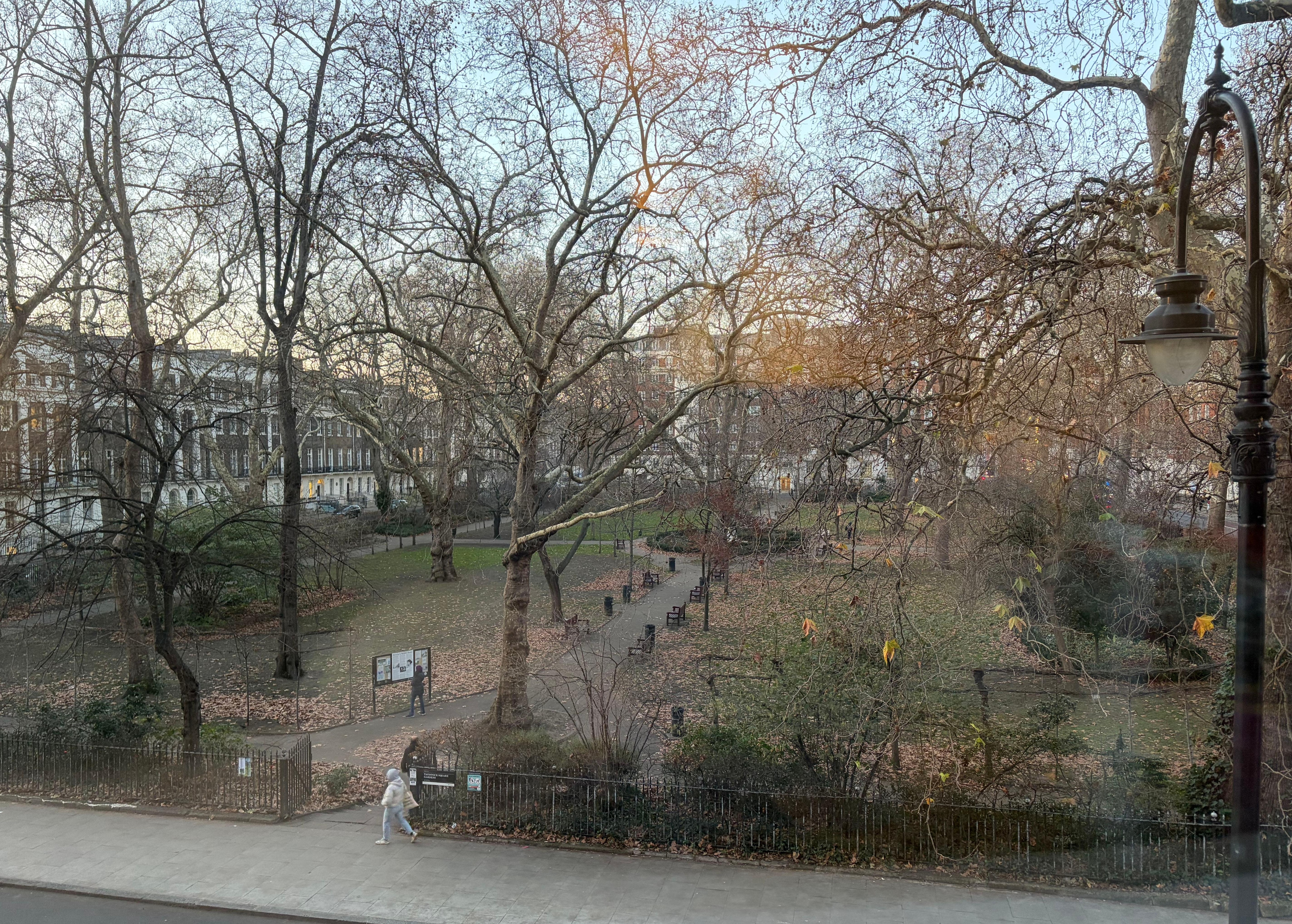 Tavistock Square from hotel window