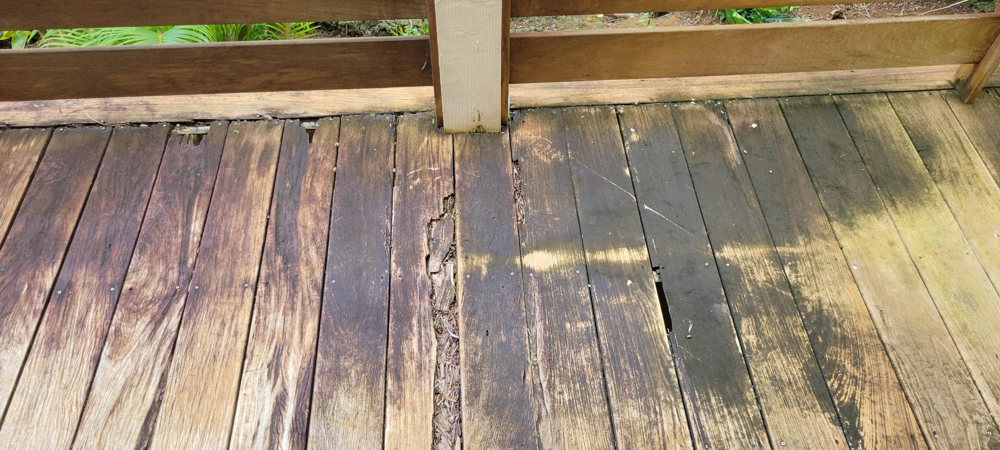 Lanai rotted through in one area