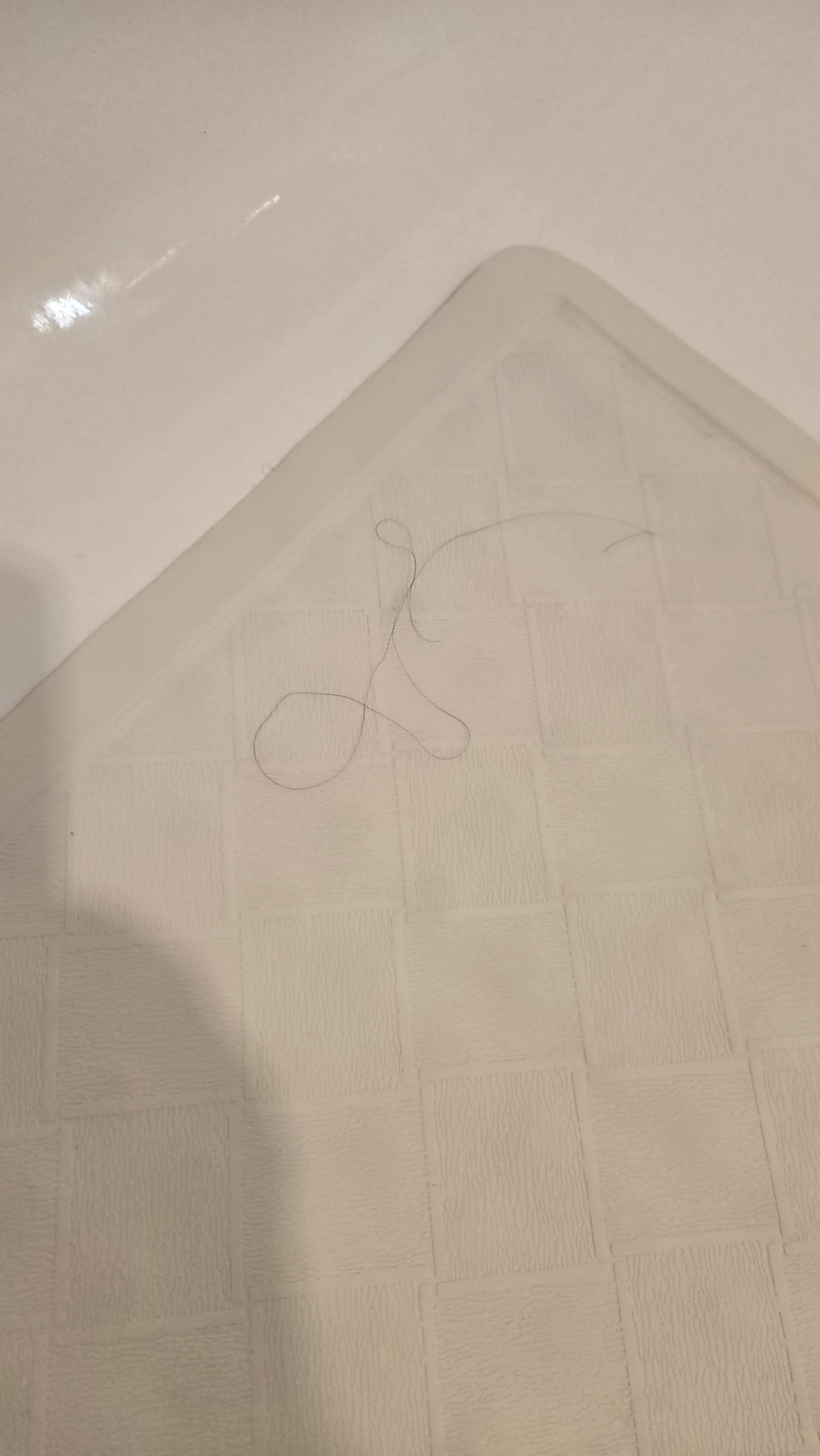 Hair on 'clean' shower mat