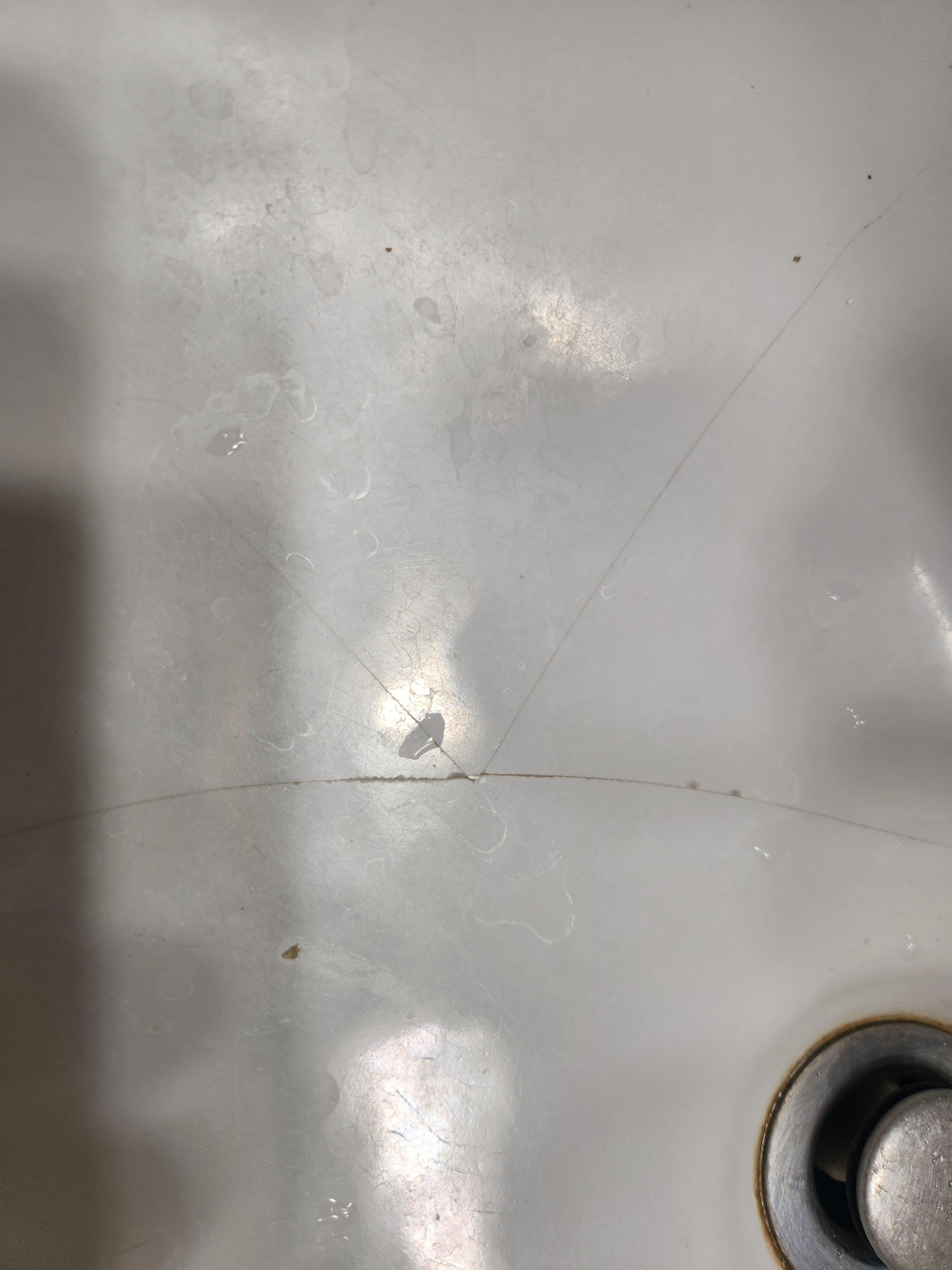 Crack in bathroom sink 