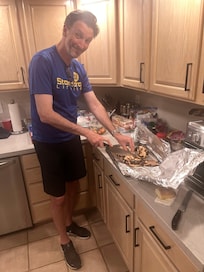 Grilling Chicken. David had all the tools needed