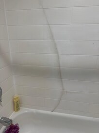 Big crack in shower wall & tub seemed stained but room was nice & comfy overall