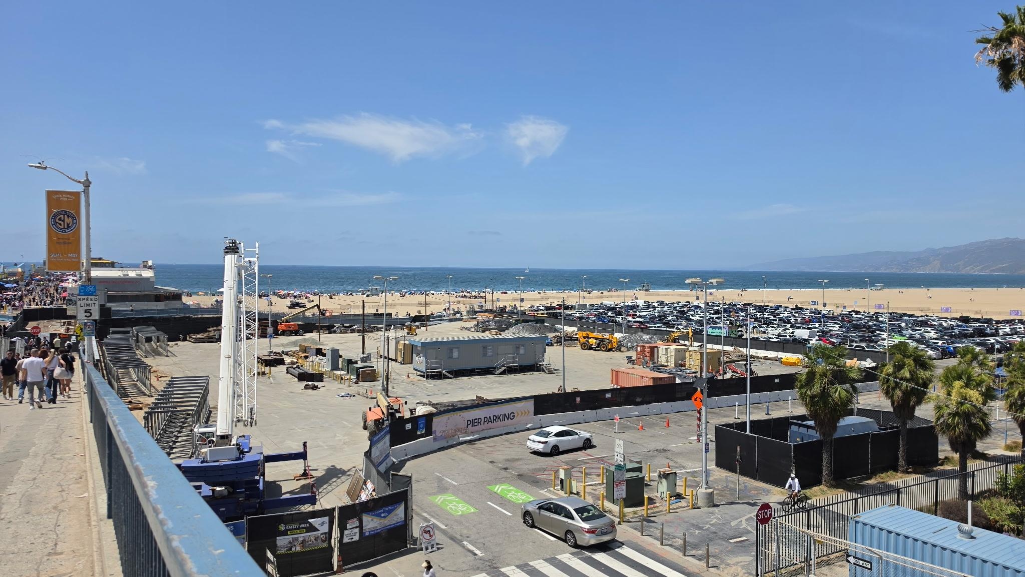 The beach at the Santa Monica Pier