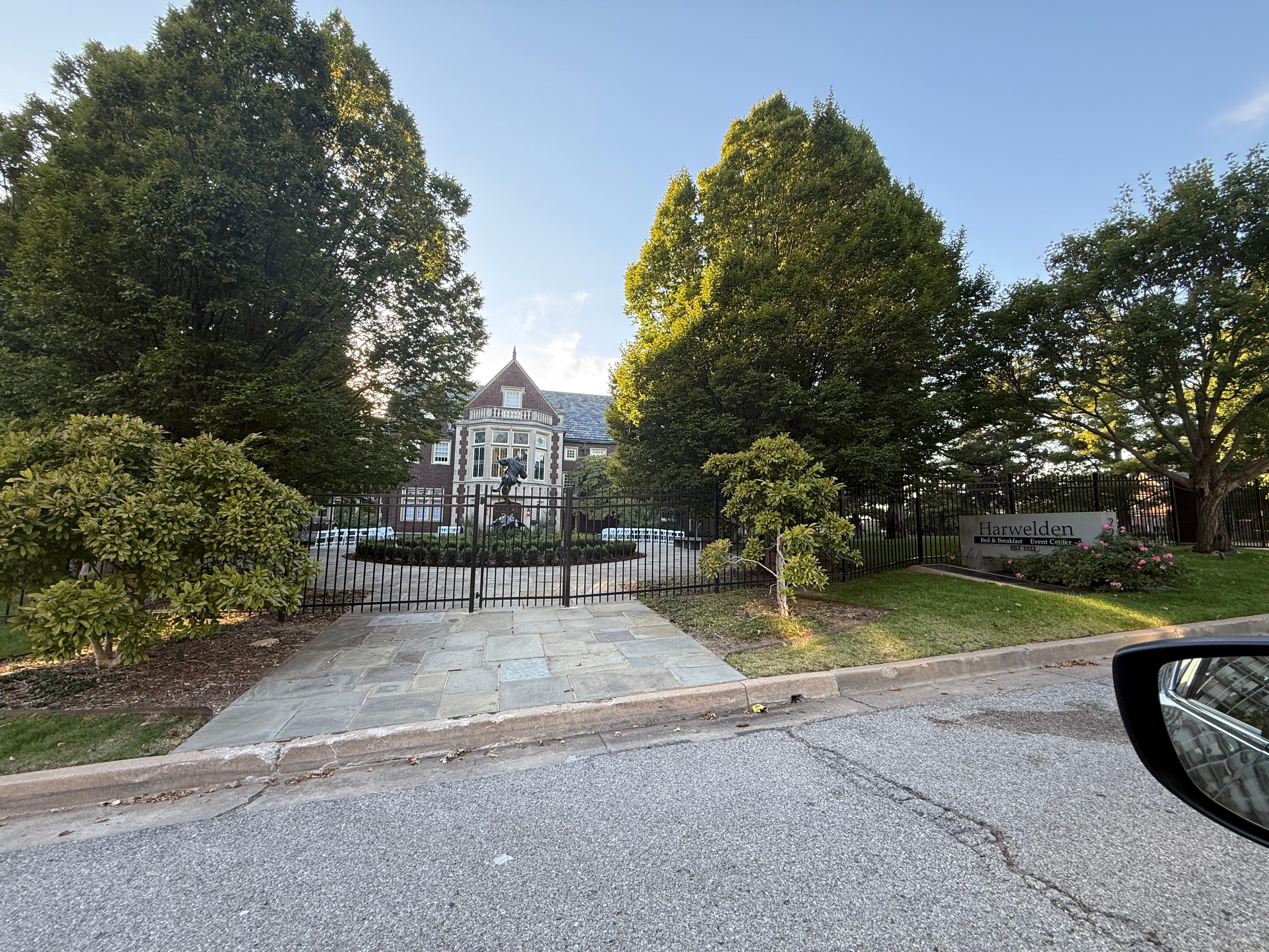The Harwelden Mansion from the street. 