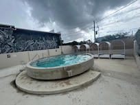 El área de la piscina