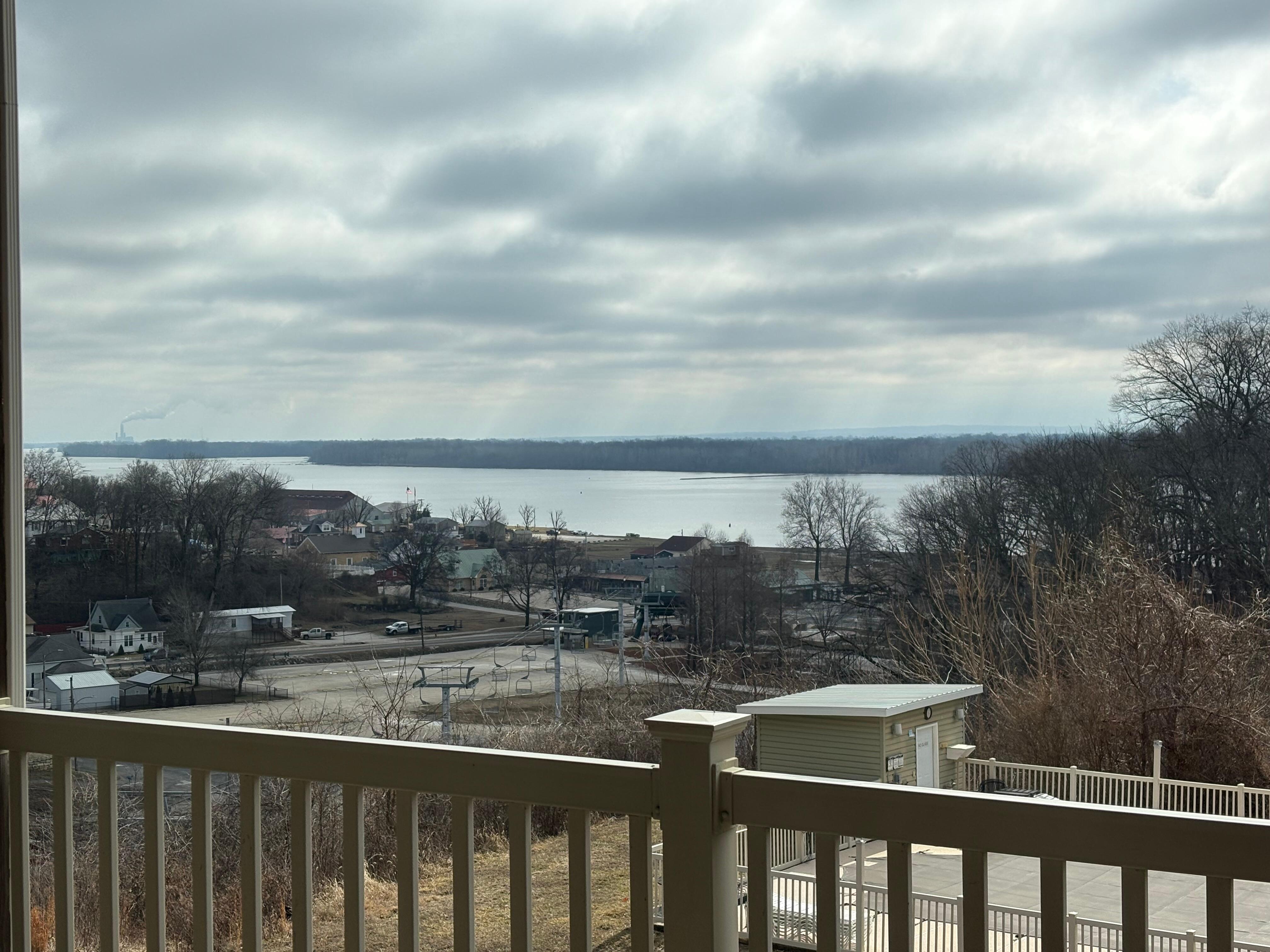 The great river view from the large balcony 
