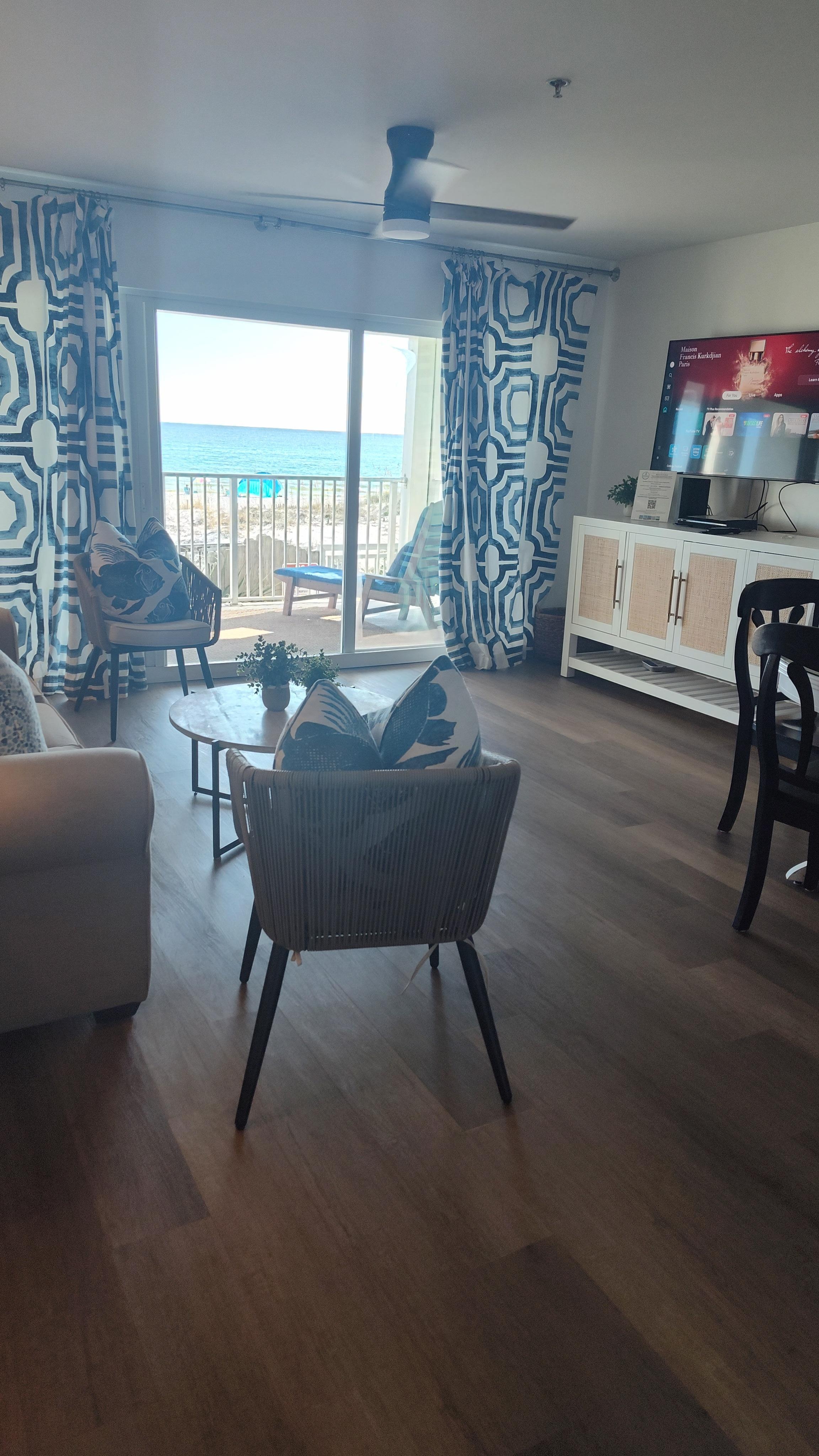 View of beach from livingroom