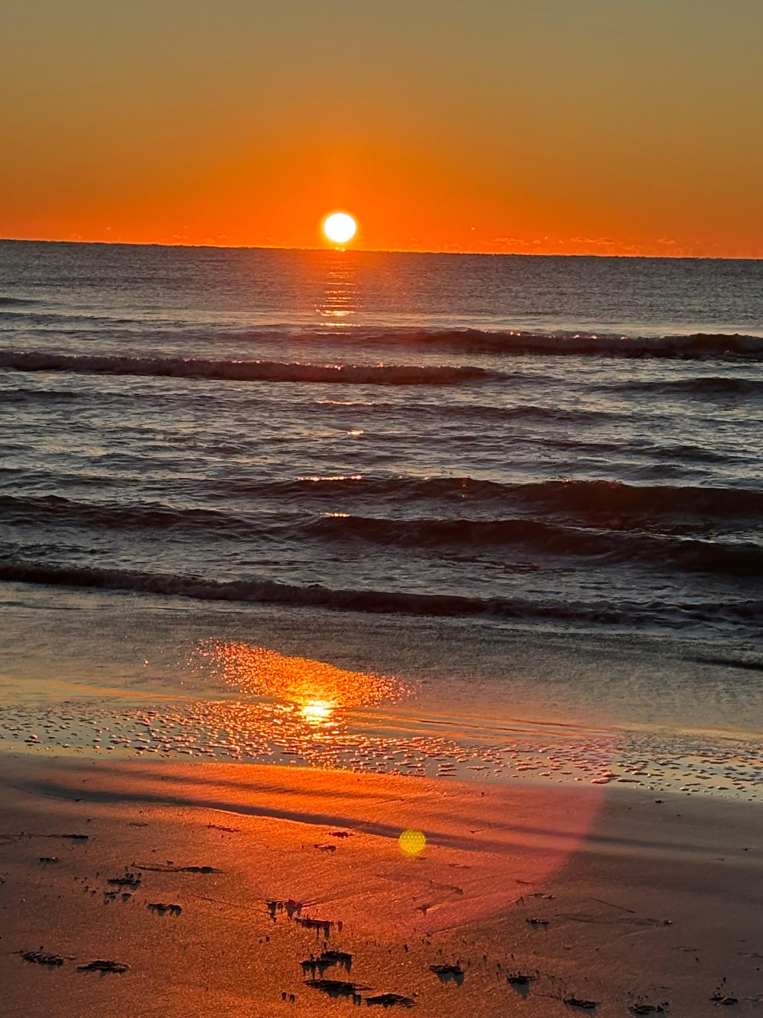 Sunrise at Folly directly across from the house. 