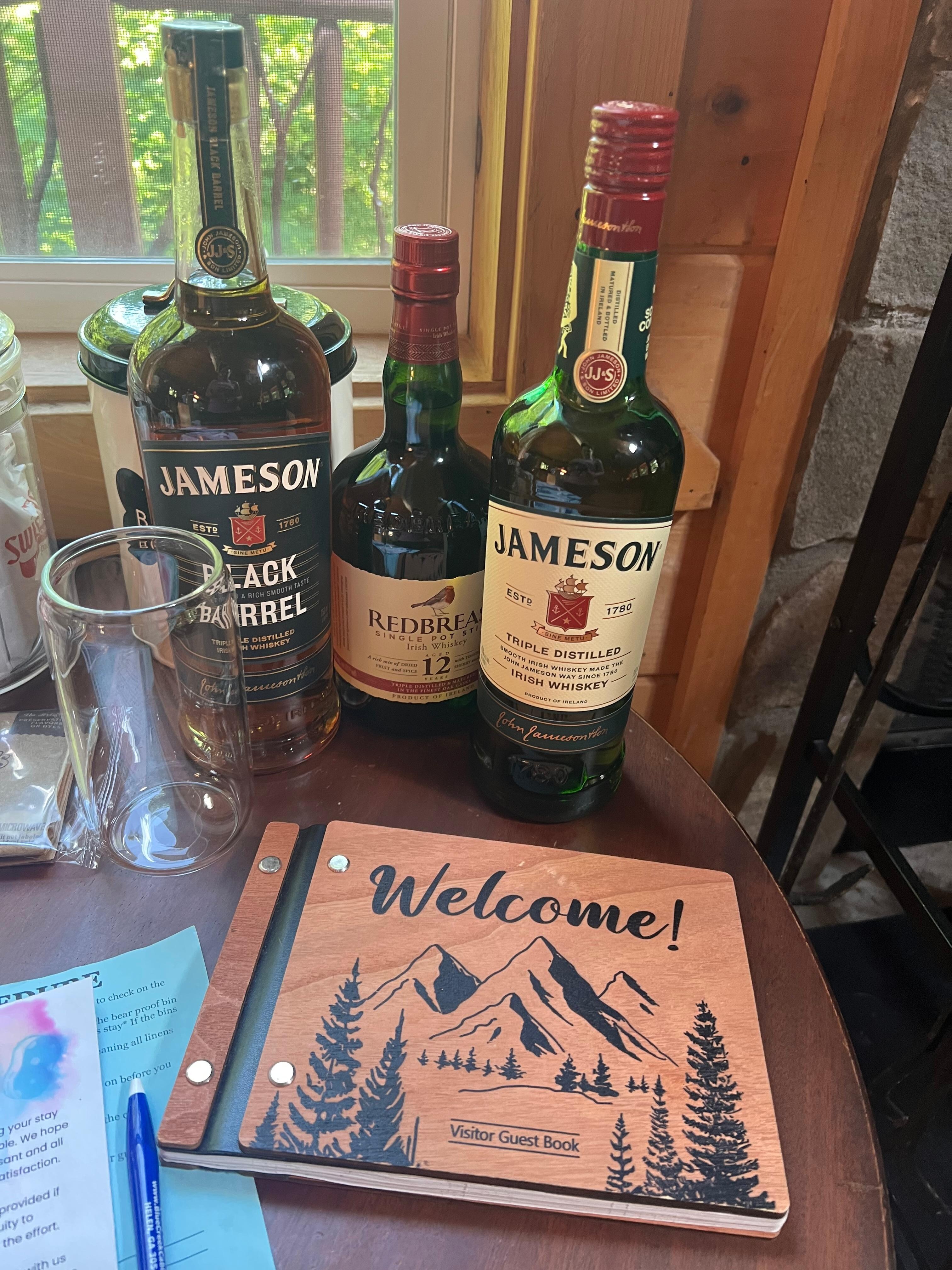 Guest book that gave us ideas for things to do. A biscuit jar of doggie treats (we’ll bring our pup next time)