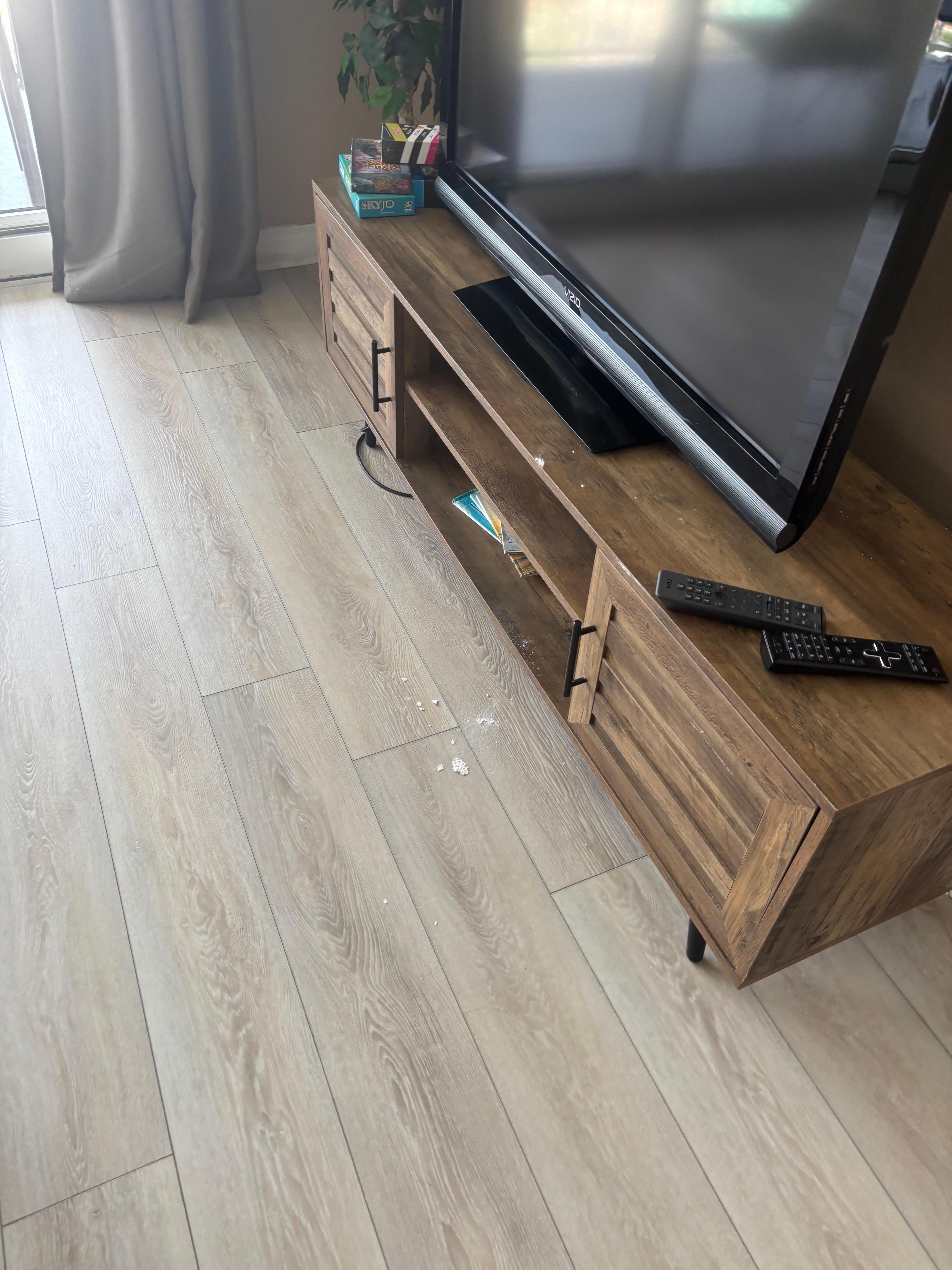 Part of the ceiling that was on the floor when we first checked in. 