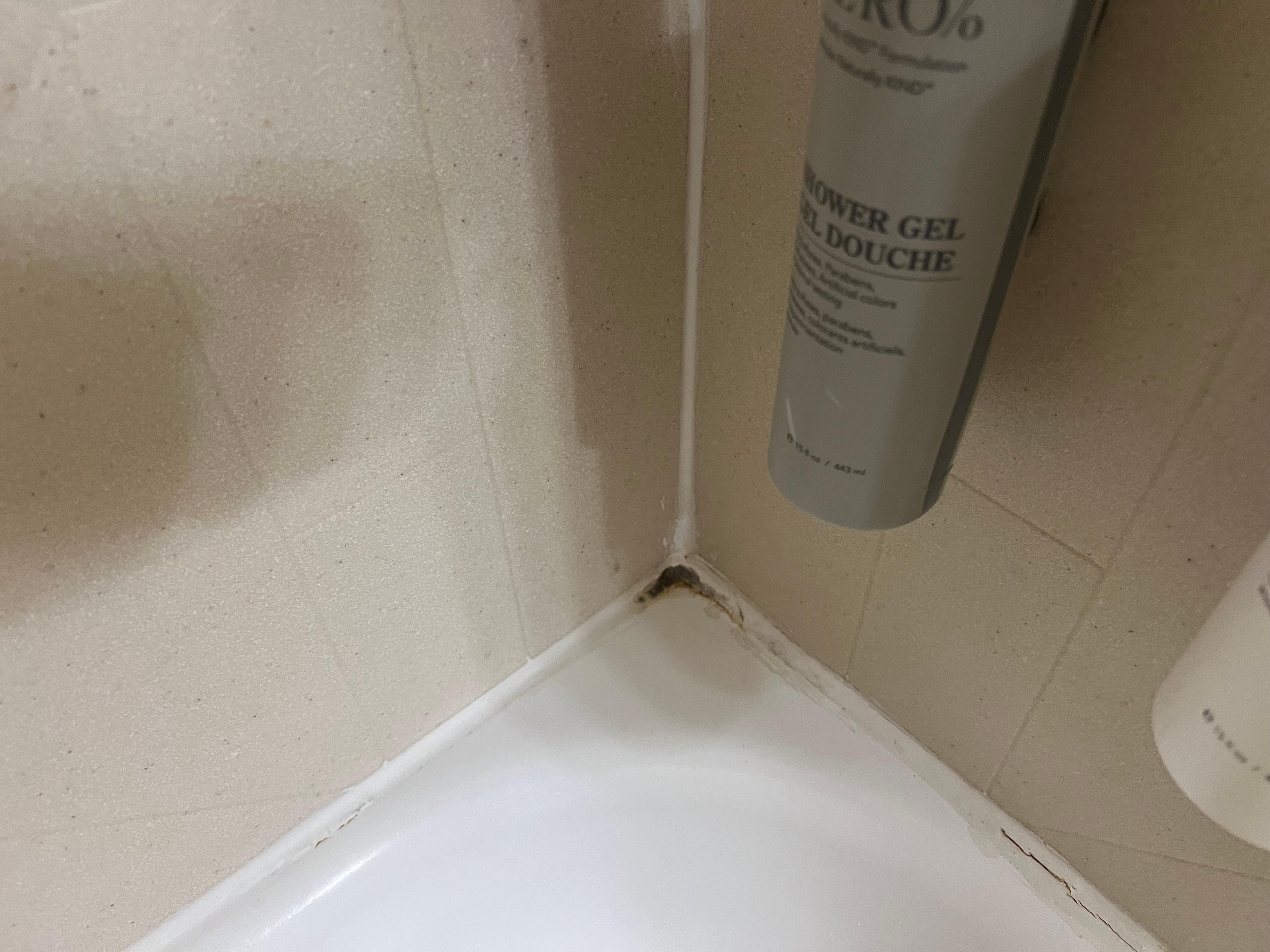 More filth on tub corner