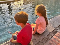 Relaxing poolside