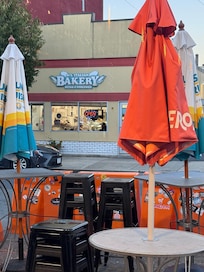 A view of A&L Italian Bakery from the window seats of The Quiet Few. Both spots are just 2 blocks from the condo and worth a visit.