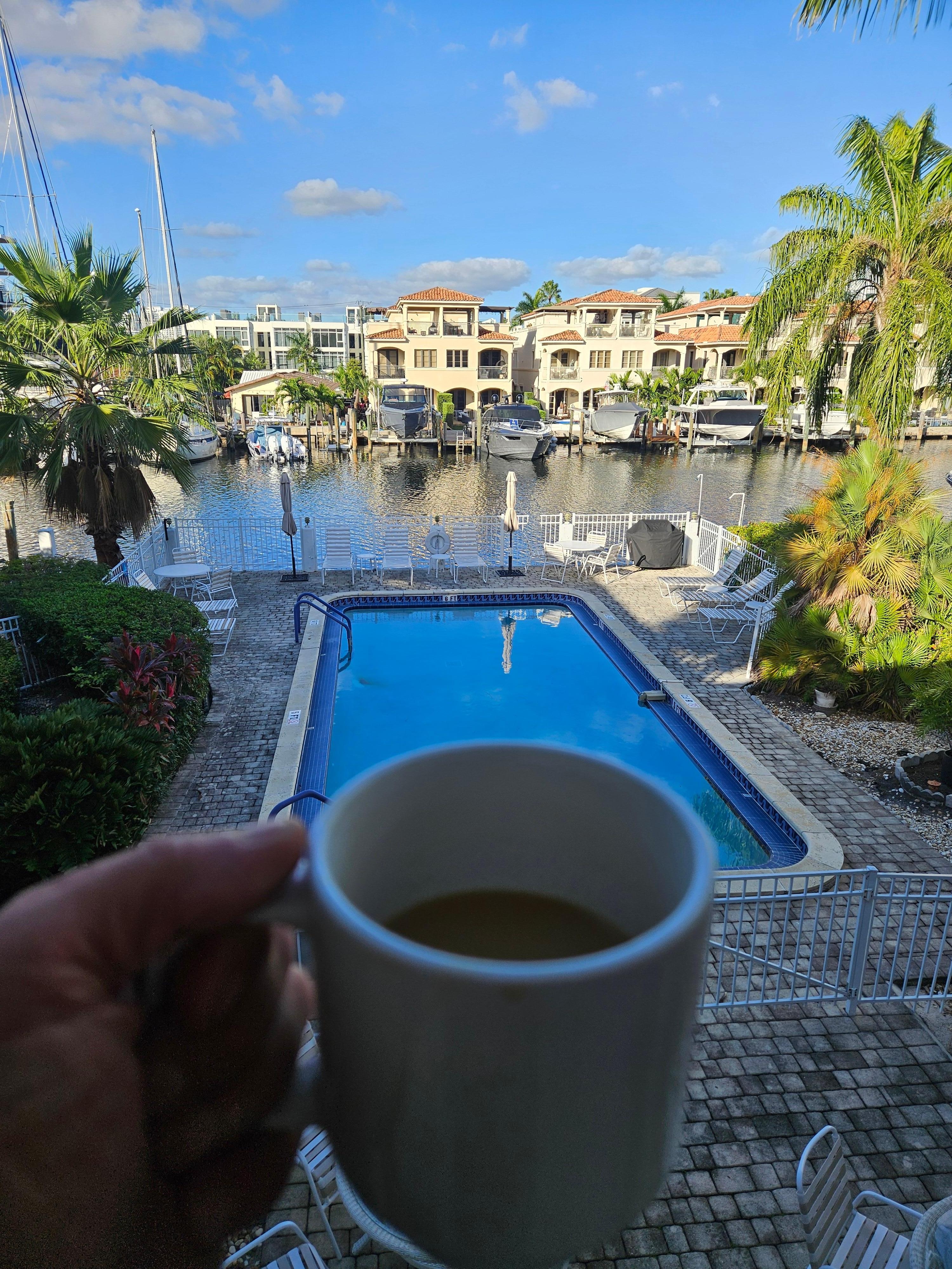 Every morning with coffee view