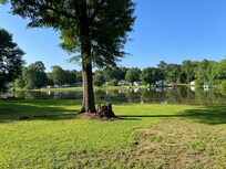 Looking at the lake from the back door