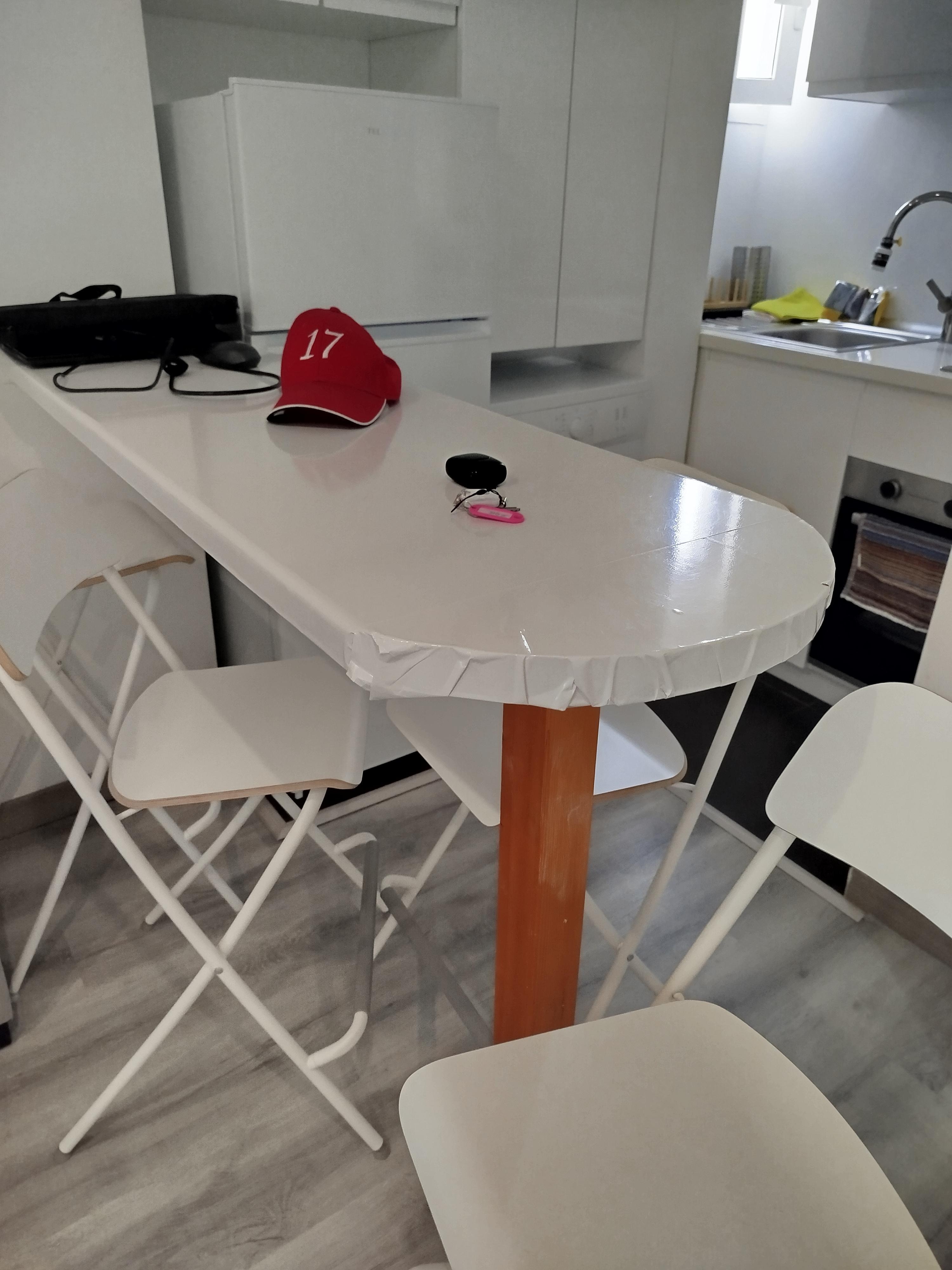 Plastic covered table 