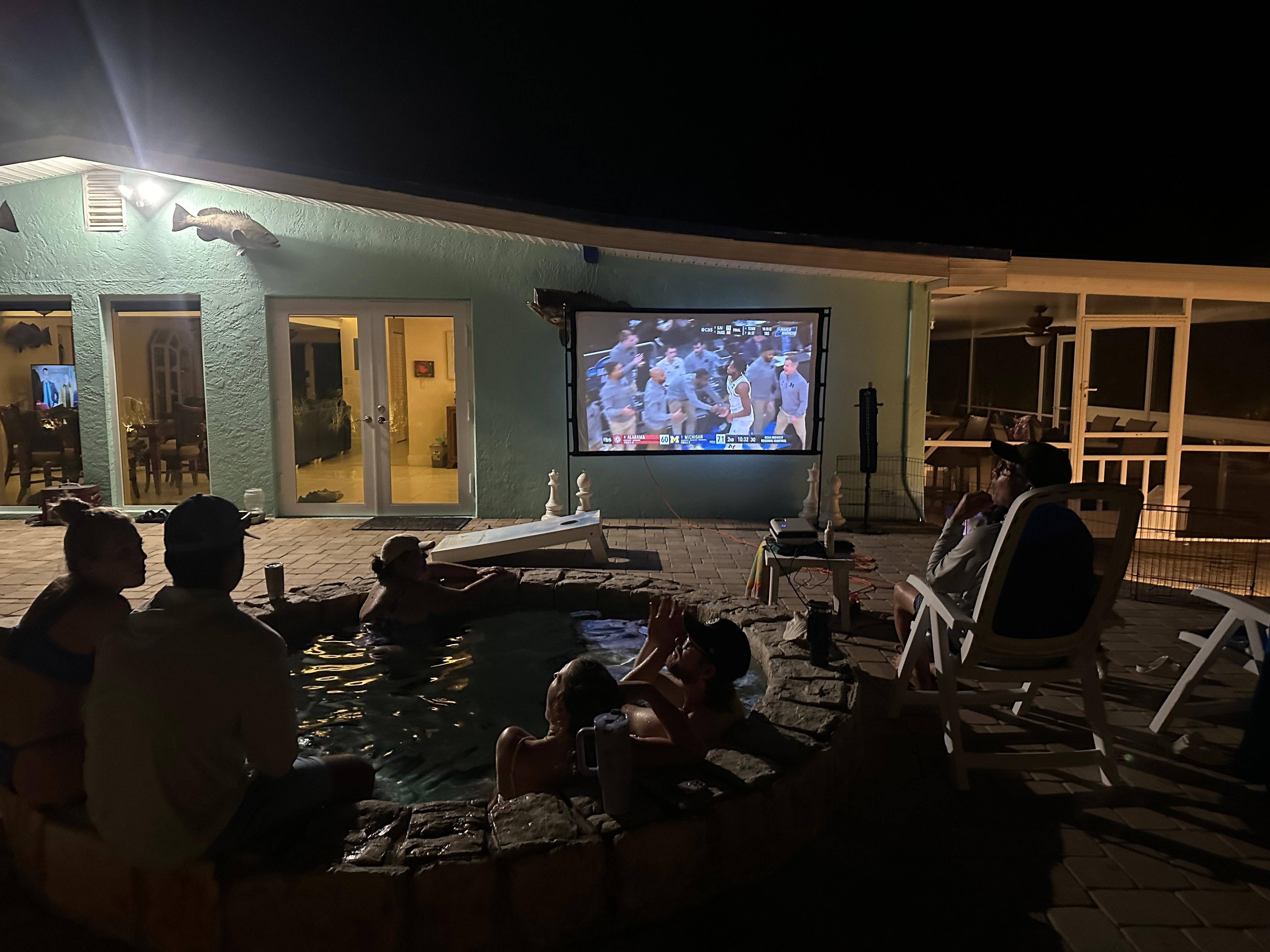 Great way to watch March Madness. We brought the screen & projector.