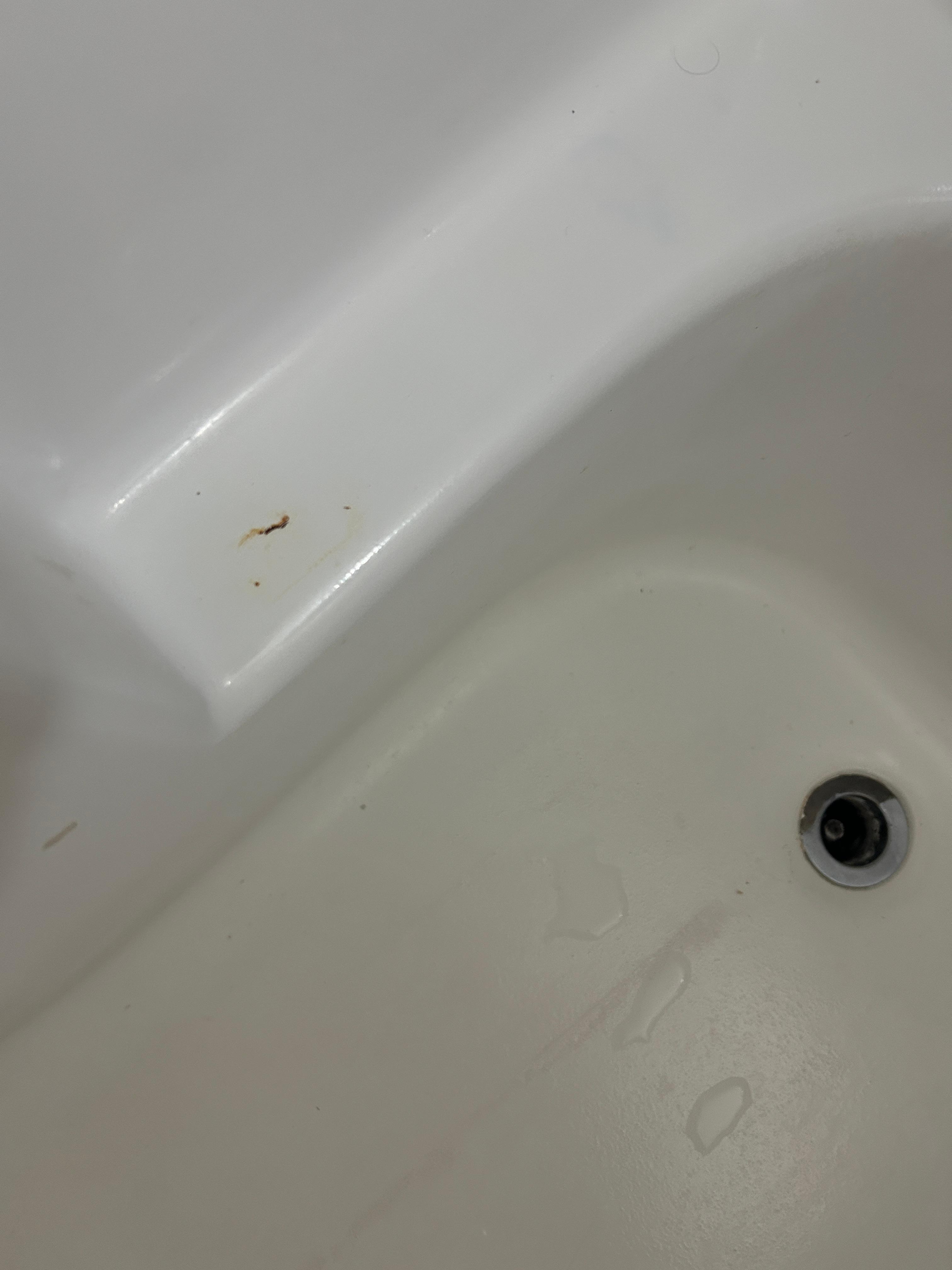 There was this brown stuff in multiple locations of the tub.
