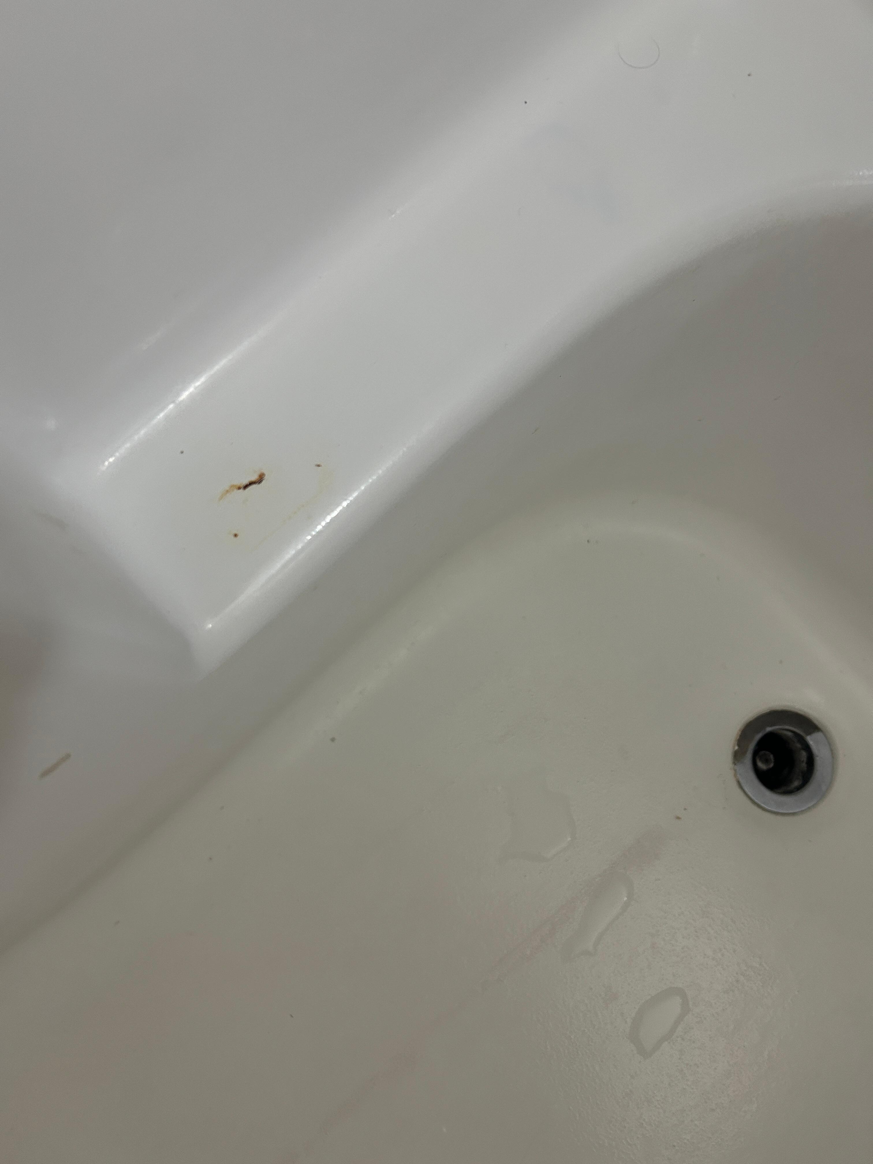 There was this brown stuff in multiple locations of the tub. 