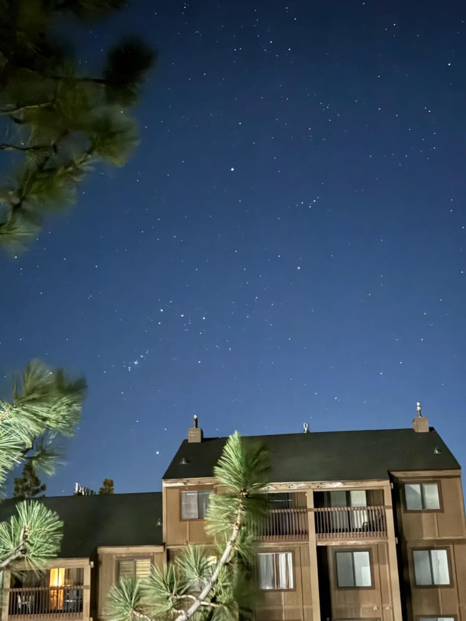 Front balcony at night