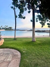 Lagoon directly in front of villas