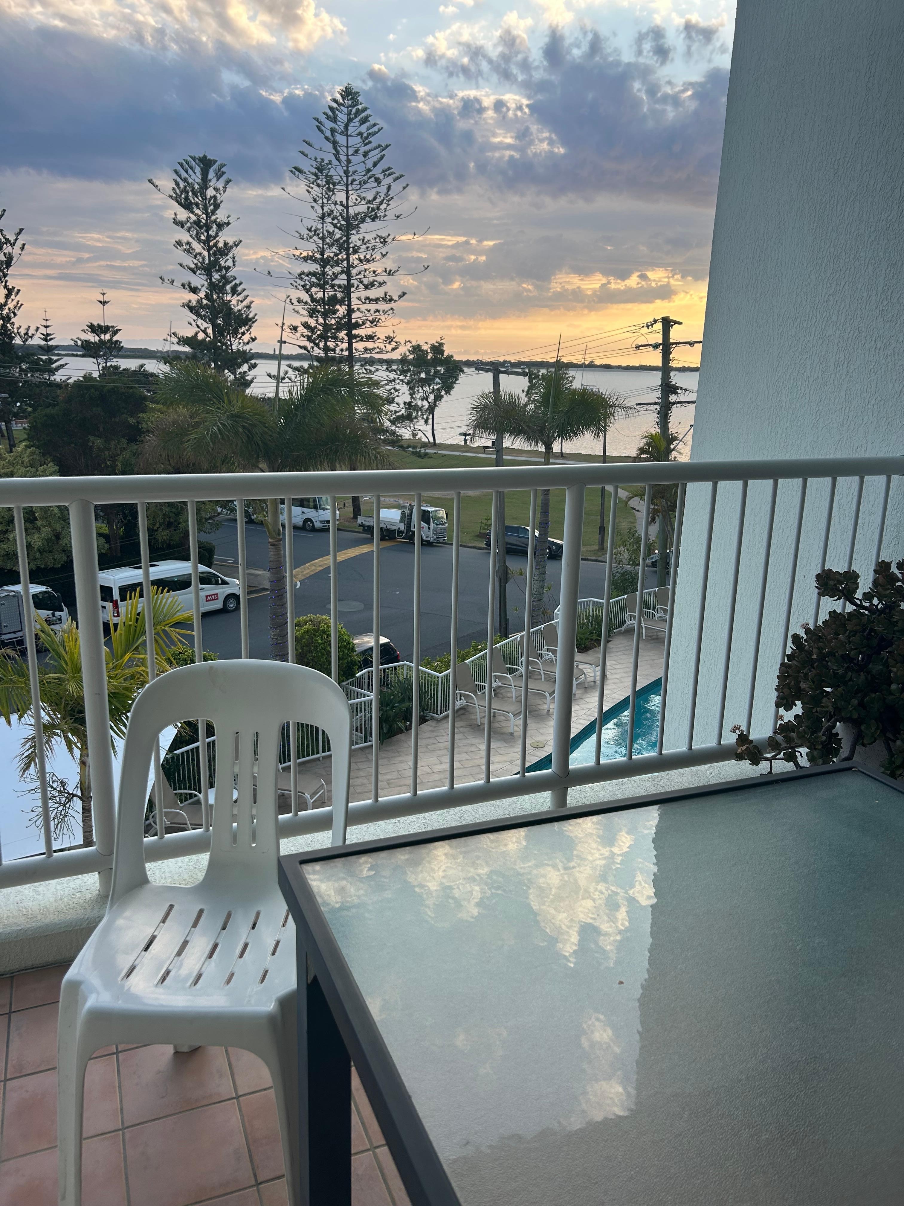 View from balcony of the water 