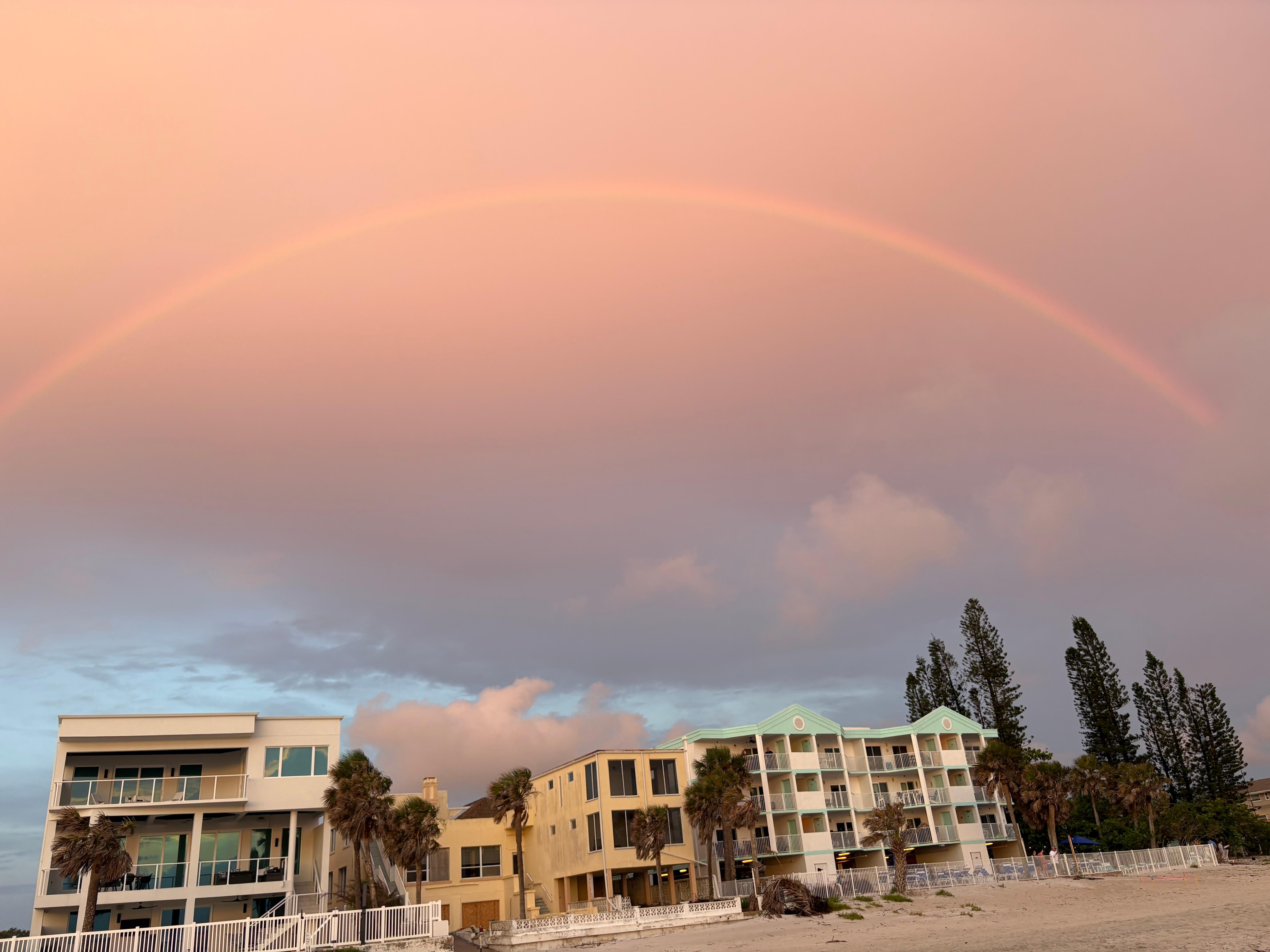 rainbow from the beach one evening!