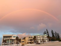 rainbow from the beach one evening!