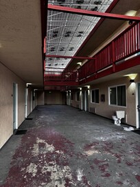 We can see the floor and the toilet. Plus an old wet towel from a guess