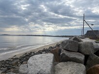 View from the ocean wall at the end of the street.