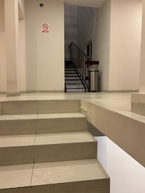 They ran out of real stairs so they put in metal ones