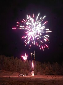 New Years Eve fireworks and bon fire with family and friends