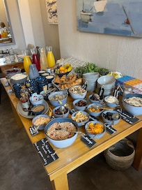 An extensive breakfast bar.