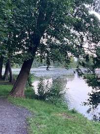 En fin naturpark nära hotellet nere i byn.