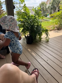 Relaxing after the beach and pool.