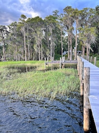From dock, looking back toward house beyond the trees.